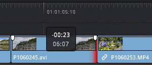 Clip Abspiellnge auf der Timeline