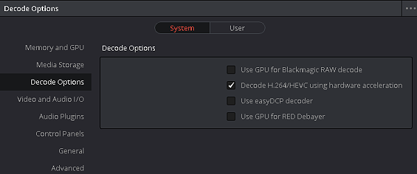 Hardware Decode-Option