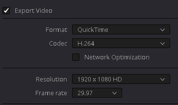 Export per QuickTime