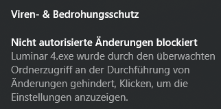 Schutzmeldung