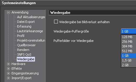 Wiedergabepuffer fr Vorschau