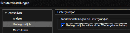 Hintergrundjob Setting