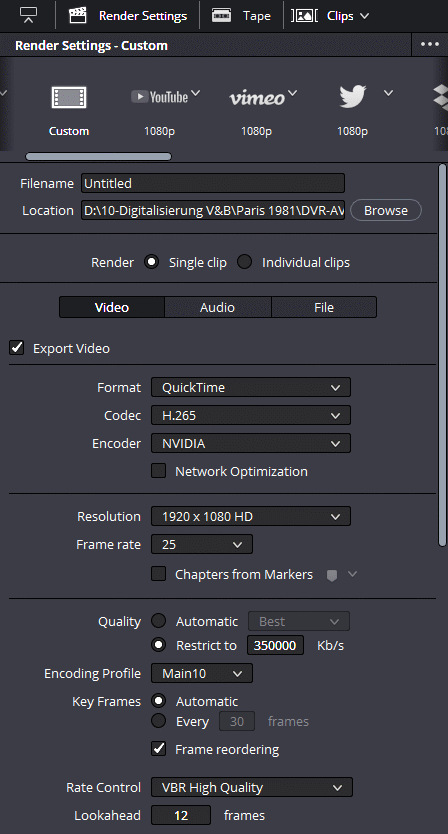 Export-Setting