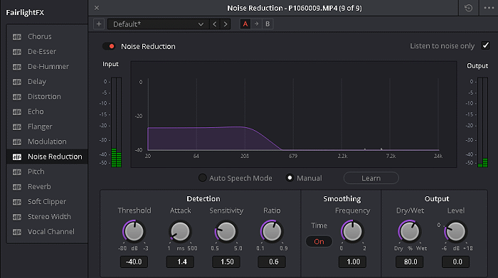 Audio Nachbearbeitung in Resolve 15