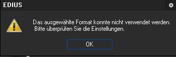 Fehler bei Exportversuch in H.264