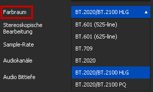 Projekteinstellung