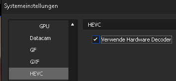 HEVC-Einstellung