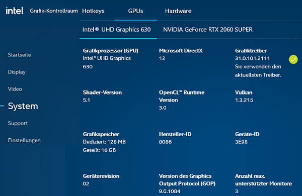 Intel Kontrollraum