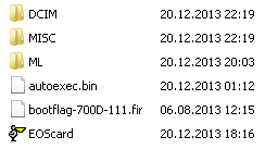 Dateien auf Speicherkarte
