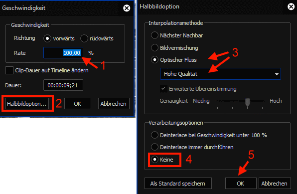 Zwischenbilder einrechnen