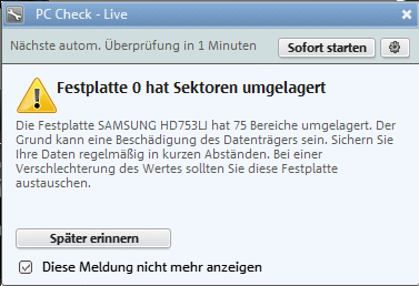 PC Check Festplatte