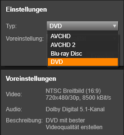 Disc Export-Formate