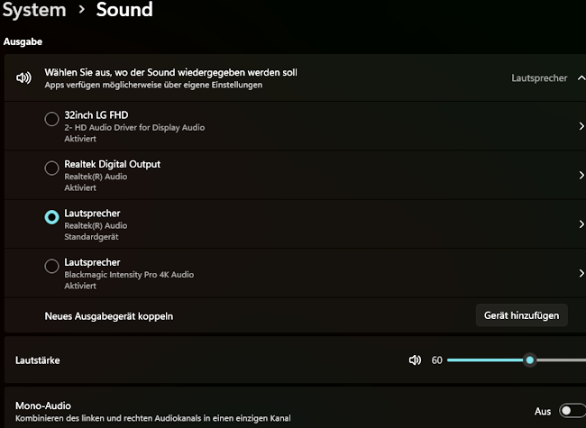 Soundausgabe