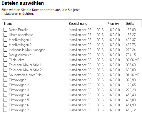 Zusatzdateien