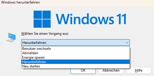W11-Haupt-Bedienoptionen