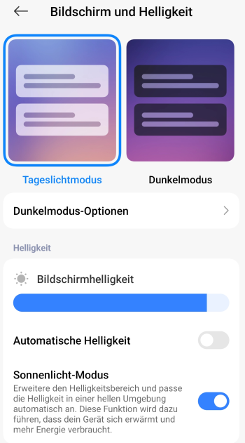 Bildschirmhelligkeit