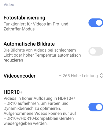 Kameraeinstellungen