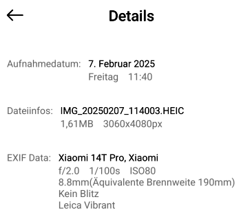 Fotoeigenschaften