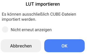 LUTs Hinweis