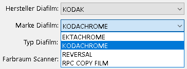 Kodak Scan-Optionen