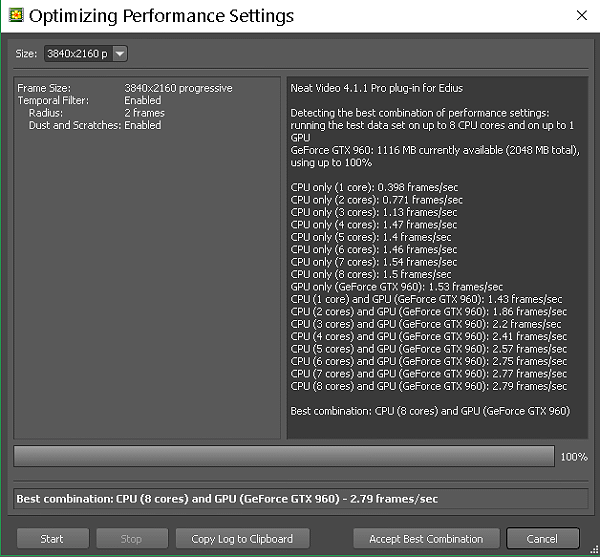 Neat Video Performance Messung
