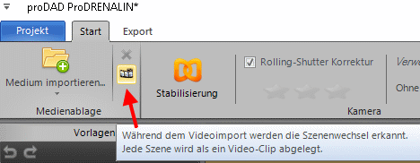 Szenenerkennung in per proDrenalin